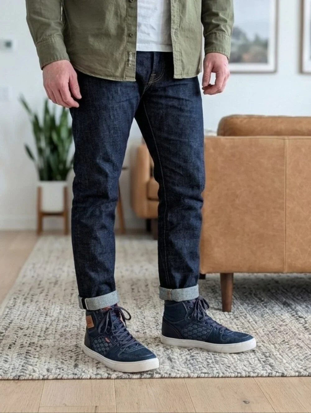 Levi’s 501 Quality Footwear High-Top  Men's Denim Sneakers Size 11